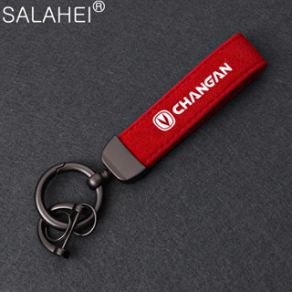 พวงกุญแจรถยนต์ หนังกลับ โลหะ คุณภาพดี อุปกรณ์เสริม สําหรับ Changan CS55 EADO CS35 CS75 CS55 PLUS UNI-T UNI-V Lumin Lamore