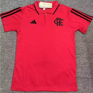 เสื้อโปโลแขนสั้น ลายทีมชาติฟุตบอล Flamengo 23-24 Flamengo สีแดง แห้งเร็ว ไซซ์ S-XXL สําหรับผู้ชาย