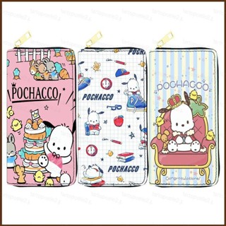 กระเป๋าสตางค์ใบยาว ลายการ์ตูน Kira Sanrio Pochacco น่ารัก มีซิป อเนกประสงค์ สําหรับผู้หญิง นักเรียน