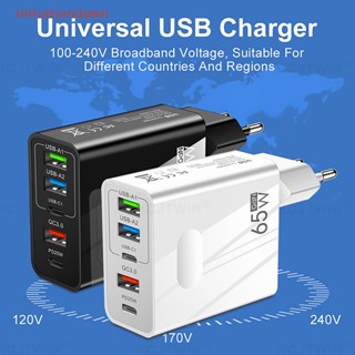 [Initiationdawn] หัวชาร์จโทรศัพท์มือถือ Type C 65W US EU UK USB PD 3.1A คุณภาพสูง สําหรับเดินทาง