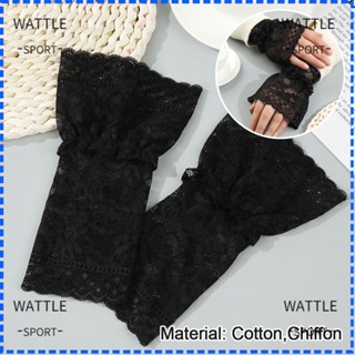 Wattle ปลอกแขนลูกไม้ ป้องกันแดด 1 คู่ สําหรับตกแต่งเสื้อกันหนาว