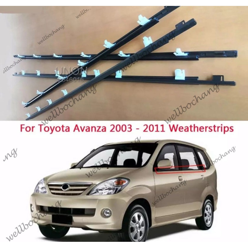 ขอบซีลประตูหน้าต่างรถยนต์ สําหรับ Toyota avanza 2003-2011 4 ชิ้น