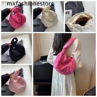 Mxfashione กระเป๋าสะพายไหล่ กระเป๋าถือ ผ้าแคนวาส ทรงโท้ท ลายก้อนเมฆ สีพื้น หรูหรา สไตล์เกาหลี เหมาะกับการเดินทาง