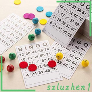 [Szluzhen1] การ์ดเกม BINGO อ่านง่าย 60 หน้า 60 ใบ แบบใช้แล้วทิ้ง 60 แผ่น