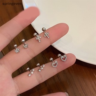 [springeven] แฟชั่น Tragus สตั๊ด หัวใจ ดาว คริสตัล ต่างหูกระดุม กระดูกอ่อน กระดูกอ่อน ต่างหู สําหรับผู้หญิง เครื่องประดับร่างกาย ของขวัญ ใหม่ พร้อมส่ง