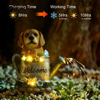 [Shiwaki] โคมไฟพลังงานแสงอาทิตย์ รูปปั้นสุนัขจําลอง สําหรับตกแต่งสวนหลังบ้าน