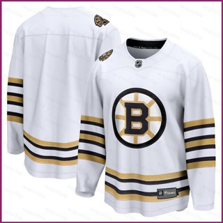 Yp2 เสื้อกีฬาแขนยาว ลาย NHL Boston Bruins Away Jersey สีขาว พลัสไซซ์ PY2 2023-2024