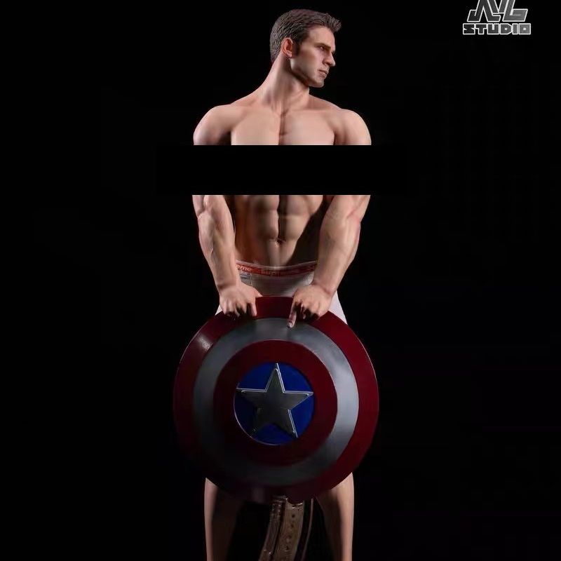 Muscle Man รุ่นกล้ามเนื้อ Man กับนกรุ่น Avengers กัปตันอเมริกาตุ๊กตา Iron Man Chris Evans นกดู GK รูปปั้นรูป N4