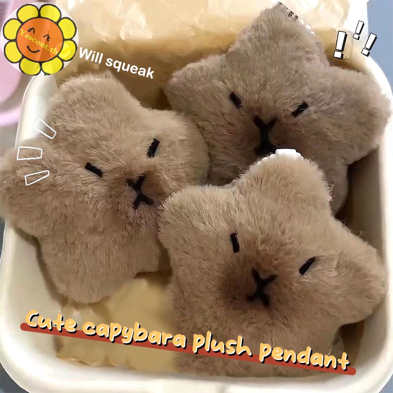 Yescont Capybara พวงกุญแจ จี้ตุ๊กตาการ์ตูน Star Squeak ของเล่นสําหรับเด็ก