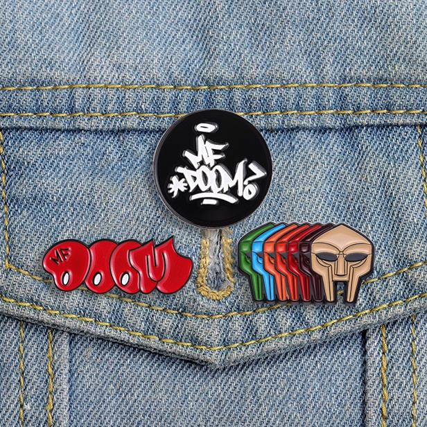 Mf DOOM เข็มกลัดโลหะ สไตล์ฮิปฮอป ร็อคพังก์ เพลงแร็ปเปอร์ พินสี หน้ากาก ป้ายเสื้อผ้า เครื่องประดับ ของขวัญ