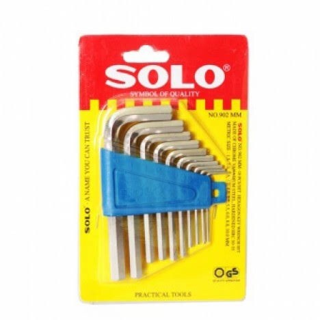 SOLO ประแจหกเหลี่ยม ประแจแอล 10 ชิ้น/ชุด ร่น 902MM (สีเงิน) สินค้าคุณภาพดีBT POWERTOOLS