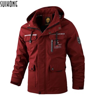 Suikone เสื้อแจ็กเก็ตแขนยาว มีฮู้ด กันน้ํา กันลม ใส่ได้ทั้งช…