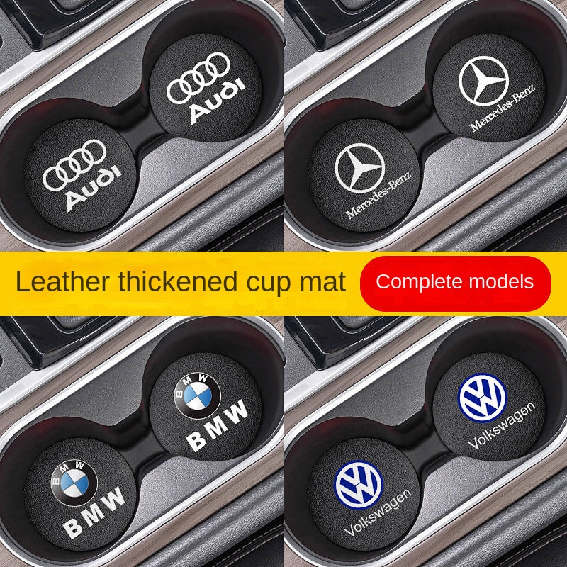 2pcs New Water Cup Mat Car Universal High-Grade Water Cup Slot Non-Slip Mat Cute Cartoon Car Storage Slots Door Slot Protection Car coasters Automotive interior accessories