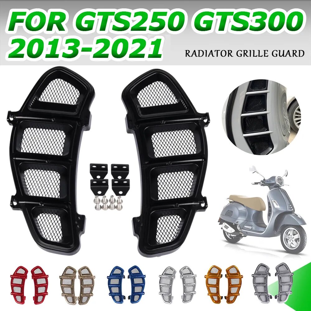 หม้อน้ำรถจักรยานยนต์Guard Grille Grill ProtectorฝาครอบสำหรับPiaggio VESPA GTS 300 150GTS250 GTS300 2013-2022
