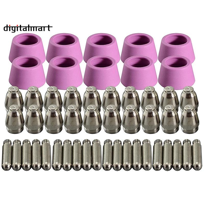 [digitalmart] ชุดหัวฉีดอิเล็กโทรดพลาสม่า สําหรับเครื่องตัดพลาสม่า AG-60 SG-55 WSD-60 Fit CUT-60 LGK-60 50 ชิ้น