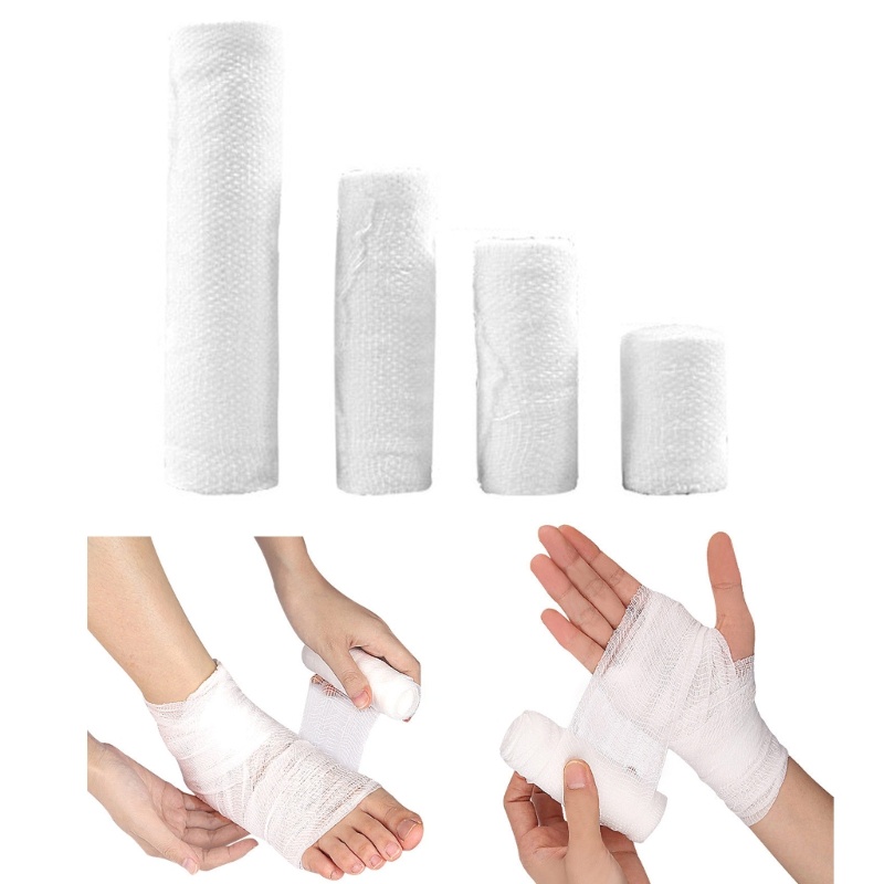 CH* 4 Rolls Consforming Bandage Gauze Dressing Rolls 4 9 หลาต่อม้วนสําหรับ Dressing Wounds Breathabl