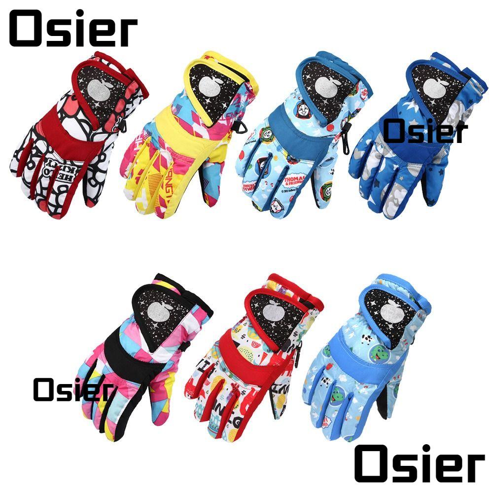 Osier1 ถุงมือเล่นสกี กันน้ํา หนา อบอุ่น แฟชั่นฤดูหนาว สําหรับเด็ก