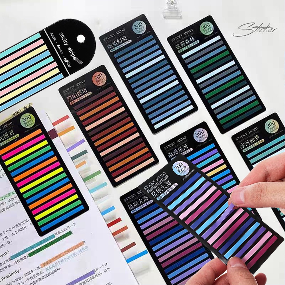 สีสันโปร่งใส Sticky Notes Book Markers Notepads Index Tabs สติกเกอร์ Memo Pads เครื่องเขียนนักเรียนโรงเรียน Offices Supplies