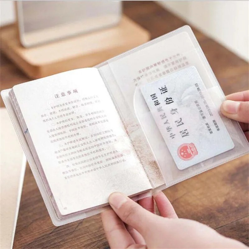 กระเป๋าสตางค์ PVC ใส กันน้ํา สําหรับใส่หนังสือเดินทาง บัตรประชาชน บัตรเครดิต บัตรประจําตัวประชาชน