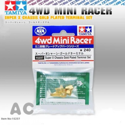 AC อุปกรณ์เสริมอะไหล่รถมินิแทร4WD ทามิย่า FMA VS S-X AR แชสซีแผ่นนำไฟฟ้า15237ตัวถังเทอร์มินัลชุบทองซ