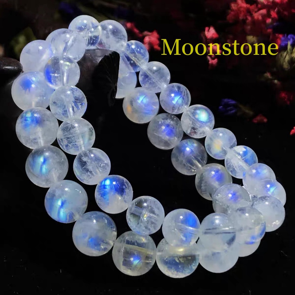 Moonstone แสงสีฟ้า หินมูนสโตนธรรมชาติ พร้อมใบรับรอง หินมงคล หินนำโชค