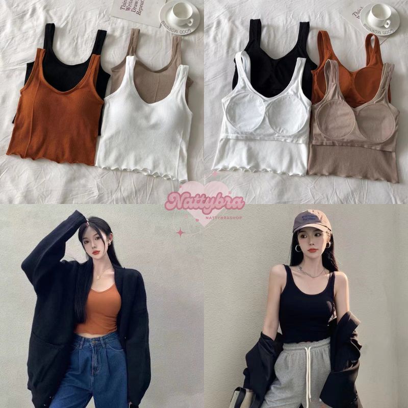 ลด30% โค้ดINC283ZN ⚡ Nattybra เสื้อกล้าม ครอปบรา แบบสวม ใส่สบาย สปอร์ตบรา เสื้อผ้า ผู้หญิง