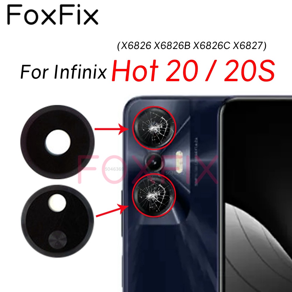 เลนส์กล้องด้านหลัง พร้อมสติกเกอร์กาว แบบเปลี่ยน สําหรับ Infinix Hot 20S 20 NFC X6827 X6826 X6826B X6826C