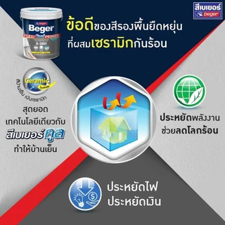 สีรองพื้นปูน Beger เฟล็กซี่คูล B-2800 รองพื้นปูนอเนกประสงค์ รองพื้นยืดหยุ่น ขนาด 9กก. ปกปิดรอยแตกลาย รองพื้นปูนเก่า