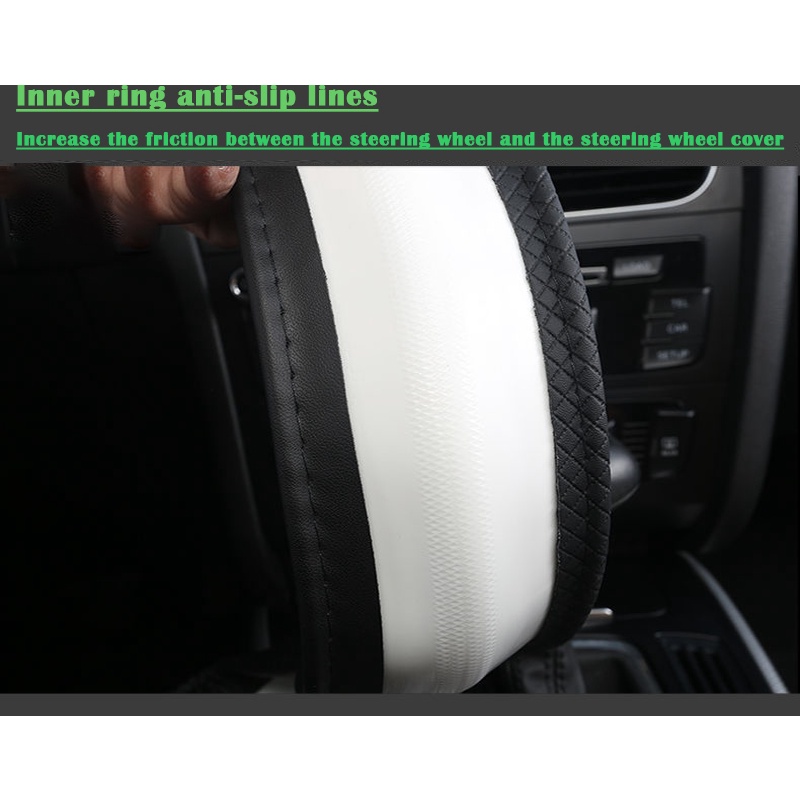 ปลอกหนังหุ้มพวงมาลัยรถยนต์ แบบบางพิเศษ ระบายอากาศ สําหรับ Ford Ranger Fiesta Focus Everest Mustang Kuga EcoSport Escort Escape Explorer F-150 - รูปที่ 5