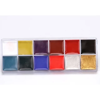 สีเพ้นท์หน้า สีน้ำมัน สำหรับแต่งหน้า ปาร์ตี้แฟนซี เพ้นท์ร่างกาย 12 สี