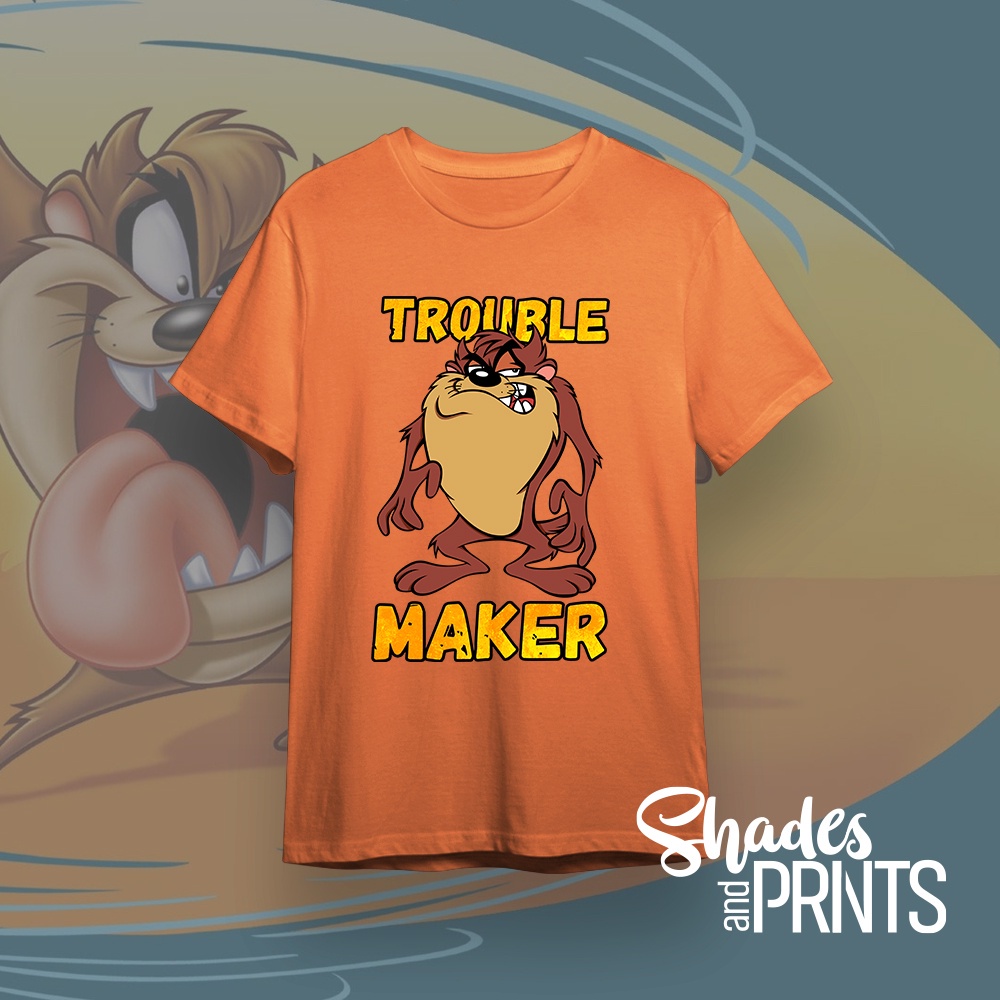 ความร้อน Tazmanian Devil Looney Tunes พิมพ์เสื้อสตรีทแวร์ที่สะดวกสบายปรับแต่ง Unisex - เสื้อเชิ้ตพรี