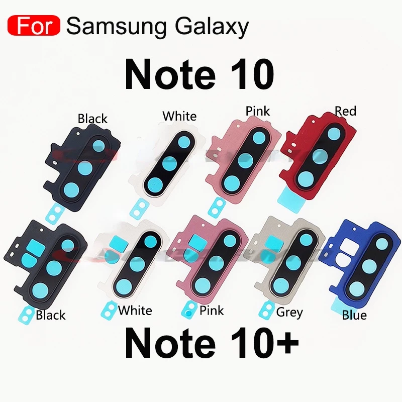 สําหรับ Samsung Galaxy Note 10 Plus Note10 ฝาครอบเลนส์กล้องด้านหลัง พร้อมกรอบ และสติกเกอร์ อะไหล่เปลี่ยน