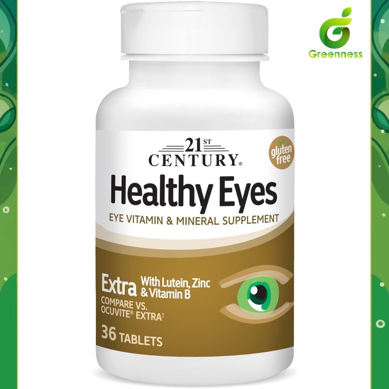 Healthy Eyes Extra With Lutein, Zinc &amp; Vitamin By 21st Century (36เม็ด)