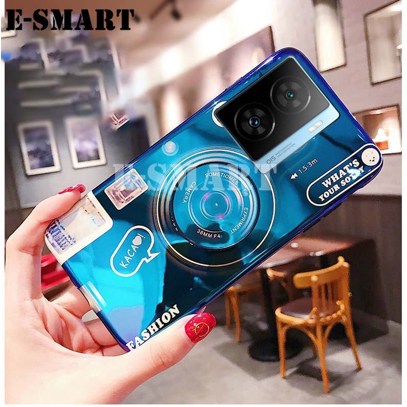 สําหรับ VIVO IQOO Z7X กรณีปลอกกล้องน่ารักการ์ตูนซิลิโคนคู่ขาตั้งยึดนุ่มสําหรับ VIVO IQOO Z7X ปกหลัง