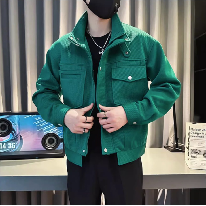 High-end Feeling Jacketผู้ชายอินเทรนด์ลําลองผู้ชายเสื้อผ้าฤดูใบไม้ผลิฤดูใบไม้ร่วง Street สวมใส่ Ruffian หล่อแจ็คเก็ต