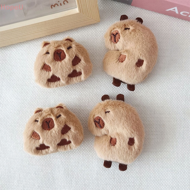 [HopeU] เข็มกลัด รูปตุ๊กตาสัตว์ Capybara น่ารัก แบบนิ่ม สําหรับตกแต่งเสื้อผ้า กระเป๋าเป้สะพายหลัง