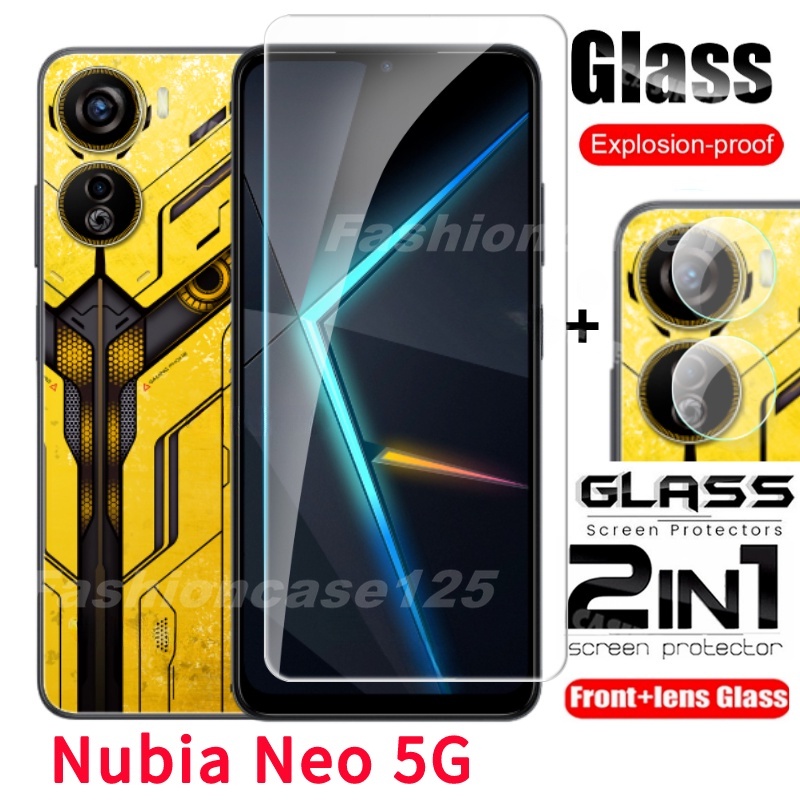 2 in 1 ฟิล์มกระจกนิรภัยกันรอยหน้าจอ แบบเต็มจอ สําหรับ Nubia Neo 5G NubiaNeo 5G NubiaNeo5G 2023