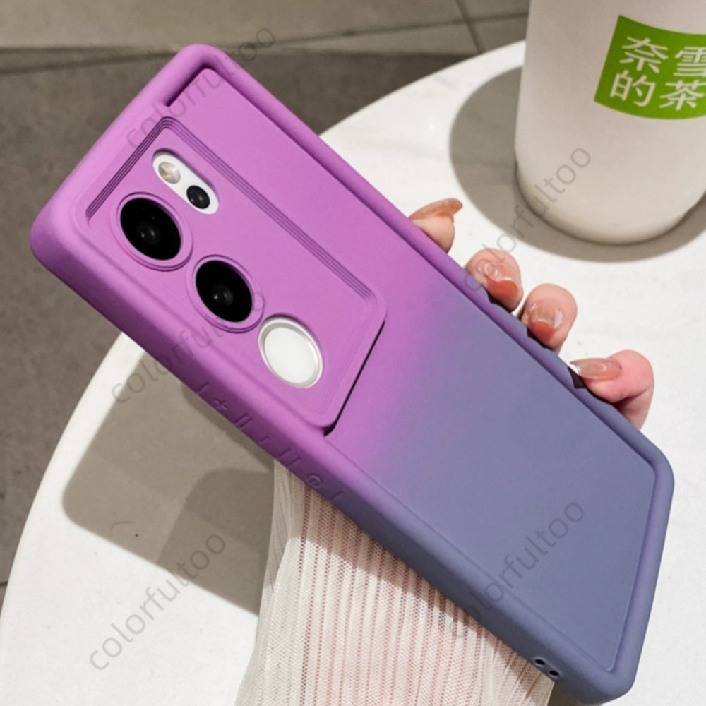 เคสซิลิโคนนิ่ม TPU ทรงสี่เหลี่ยม ไล่โทนสี สําหรับ Vivo V29e 5G Vivo V29e V27e V27 V29 Pro V29Pro V27Pro V 27 VivoV27 VivoV29 4G 5G