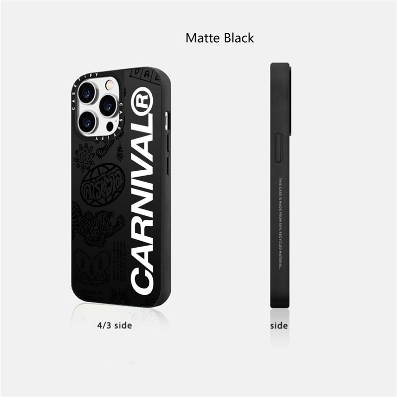 เคสโทรศัพท์มือถือแบบแข็ง ผิวด้าน ผิวด้าน แม่เหล็ก ลายโลโก้ Carnival สีดํา สีเงิน พร้อมกล่อง สําหรับ IPhone 15 14 13 12 Pro Max Plus - รูปที่ 3