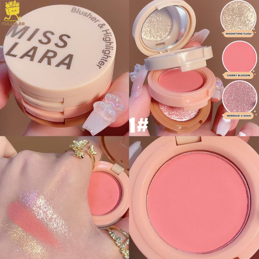 TL Pudaier Matte Highlighter Blush 3 In 1 Glowing Eyeshadow Muffin Palette Multifunctional Facial Makeup เครื่องสําอางหญิง