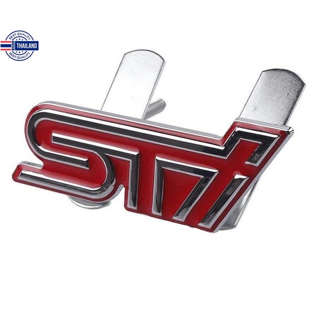 โลโก้ เอสทีไอ แต่งกระจังหน้า ซูารุ งานโลหะ แดง Red STI Grill Emblem logo 3d car auto  for Subaru xv 