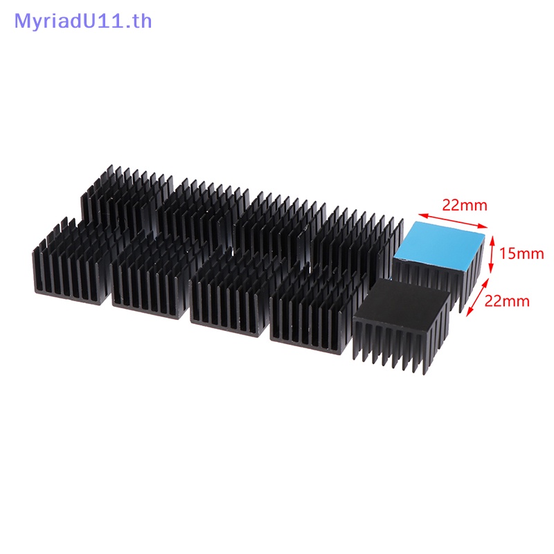 MyriadU 5 ชิ้นฮีทซิงค์หม้อน้ํา 22*22*15 มิลลิเมตร W/เทปความร้อนสําหรับชิปอิเล็กทรอนิกส์ IC TH