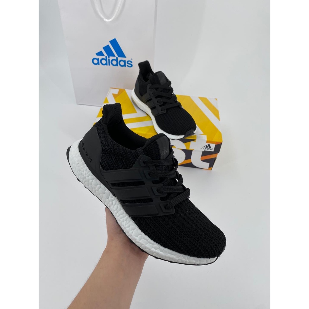 Adidas Ultra Boost 4.0 running Shoes Original For Men And Women With Free Socks White Black Sneake