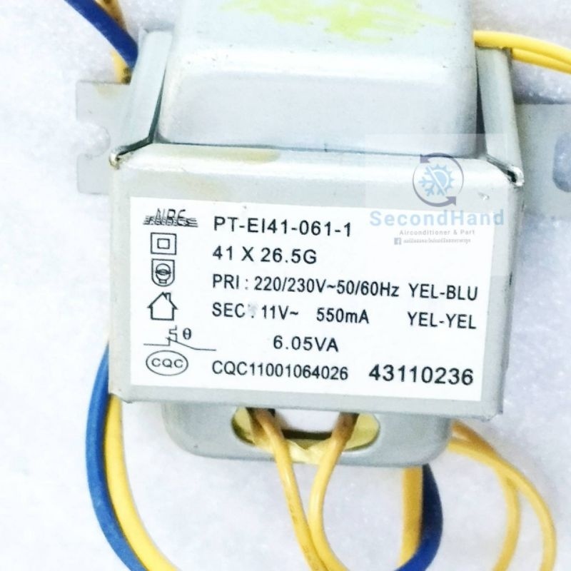หม้อแปลงไฟ ( ใช้กับแอร์เทรน )AC Transformer TRANE AIR ( PT-EI41-061-1 )**อะไหล่แอร์ มือสอง