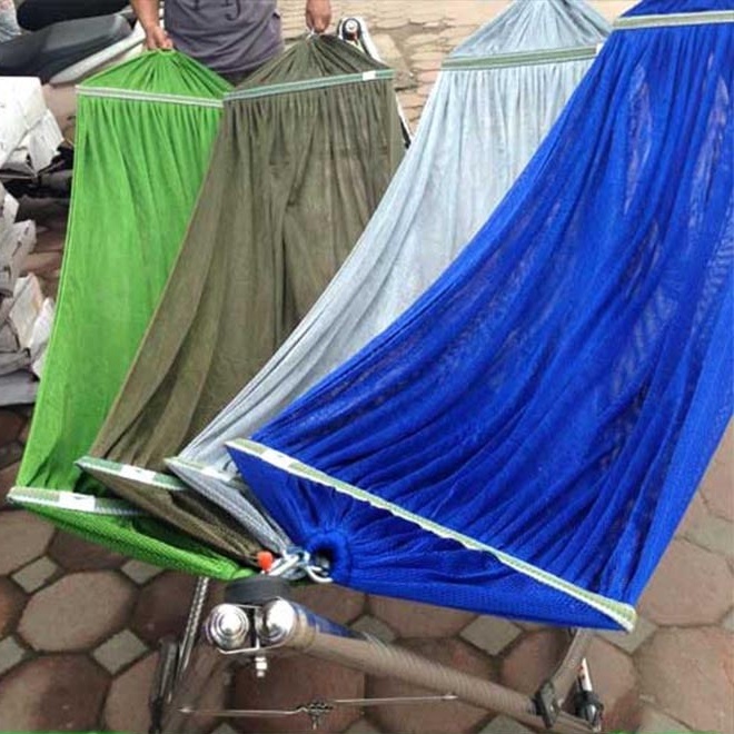 เปล เปลญวน เปลผู้ใหญ่ (จัมโบ้ 240x70) มีหูแขวนโครงเหล็ก ผ้านิ่ม เนื้อเหนียว