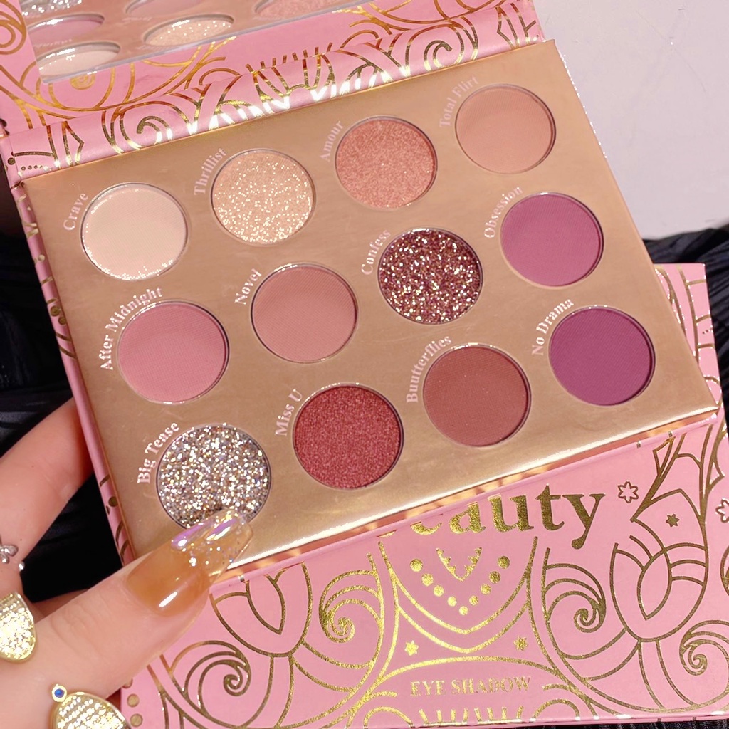 Spot# Exotic Rose Color Series Makeup Palette Eye Shadow Plate Highlight Repair Makeup Palette Makeup Daily Earth Color Ins12cc