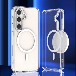 Acrylic phone case for Samsung Galaxy A57 S25 S24 S23 FE A37 A56 A17 A16 A15 A36 A34 A54 A55 A35 Ultra Plus A05S Shockproof Transparent Clear Thickend Thick Magnetic Phone Case