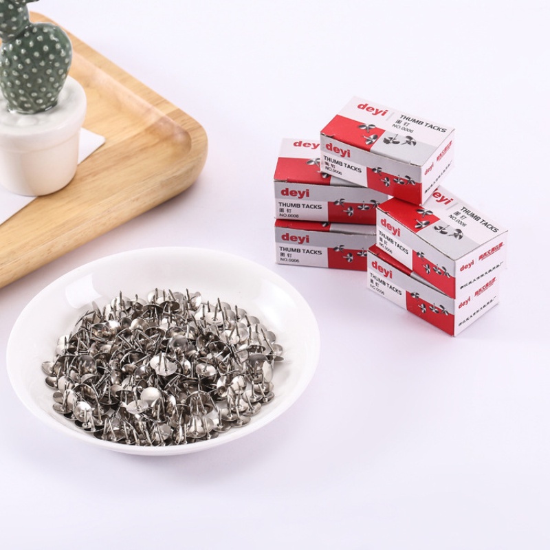 ตะปูเป็กหัวโต ตะปูหมุด สีเงิน 1กล่อง/80ตัว หมุดติดบอร์ด เป็กกดกระดาษ หมุดปักหัวกลม หมุดปักบอร์ด ขาสั้น พร้อมส่ง