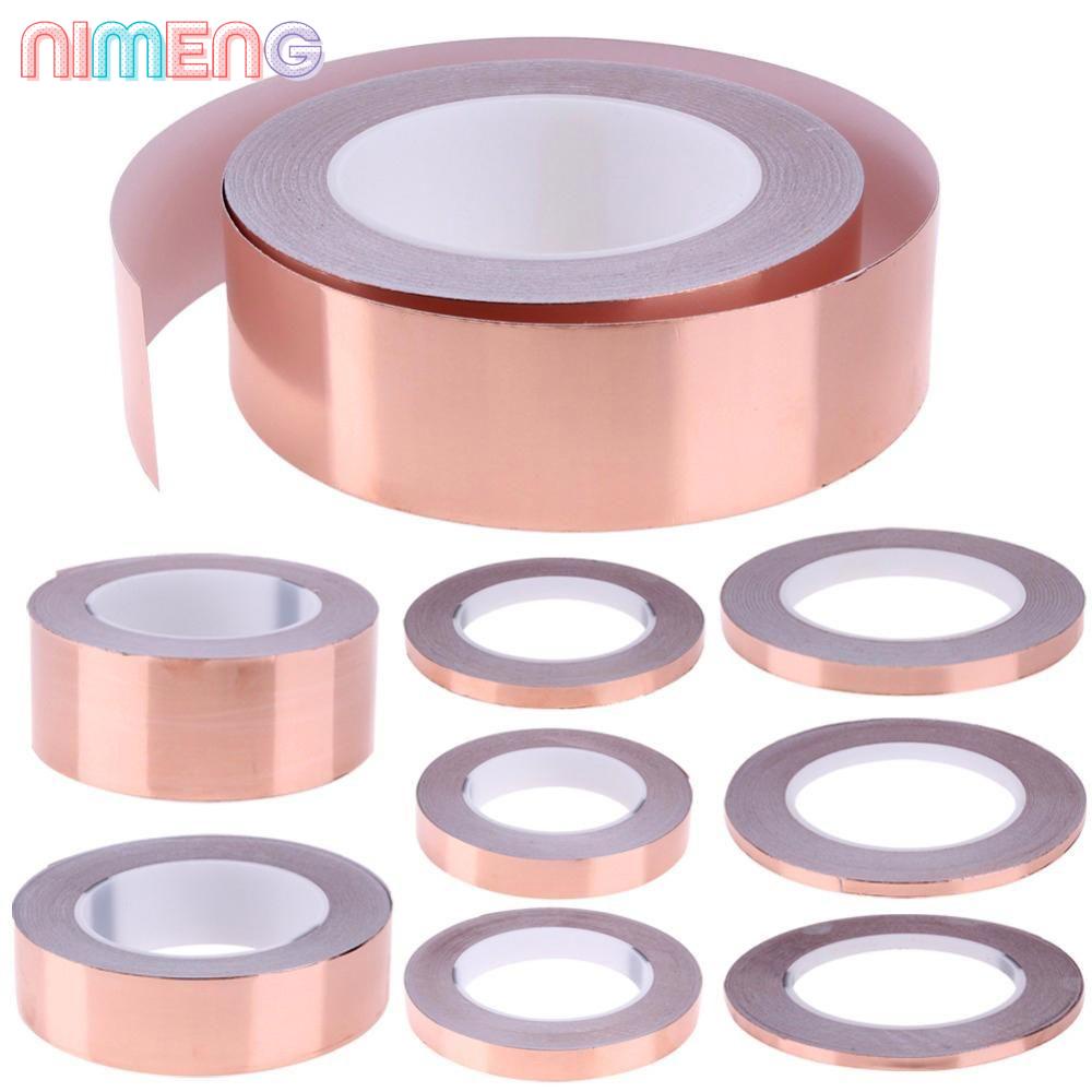 Nimeng เทปฟอยล์ทองแดง ป้องกันไฟฟ้าสถิตย์ EMI ด้านเดียว 20 เมตร