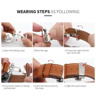 สายนาฬิกาข้อมือหนัง สําหรับ Apple watch 49/44/41/40/42/38 มม. 45 มม. 45 มม. iWatch sieries 3 5 SE 6 7 8 9 10 11 ultra 2